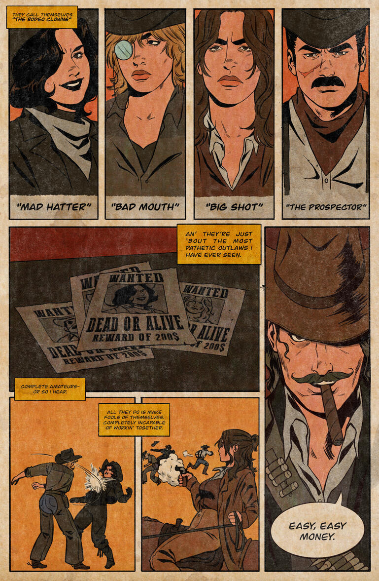 Rodeo Clowns Stylized Comic Page